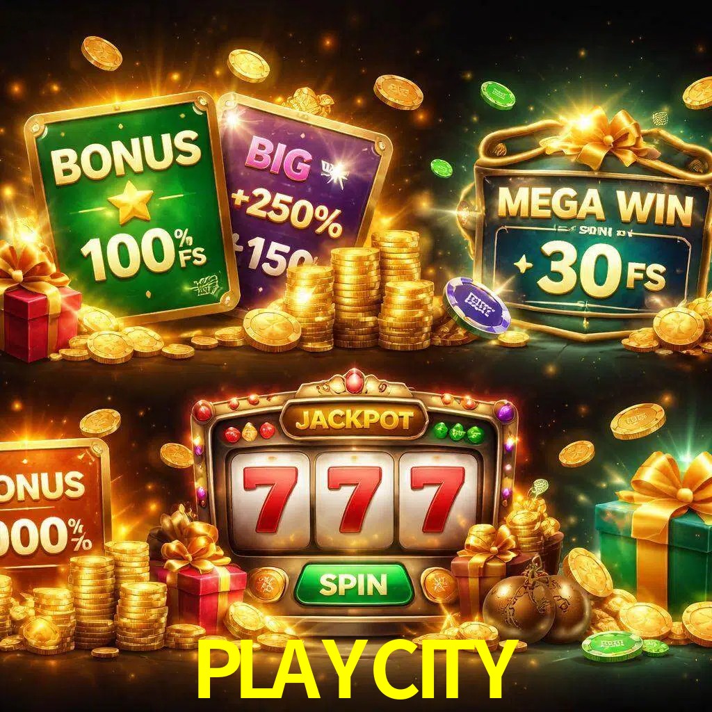 Tipos de bonos PLAYCITY incluyendo recompensas de bienvenida y promociones continuas