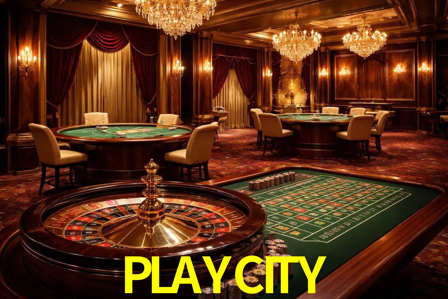 Una escena premium de mesa de casino en vivo con cartas, elementos de ruleta y un ambiente pulido de estudio de transmisión.